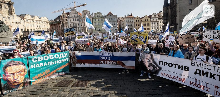 Demonstrace Rusů v Praze