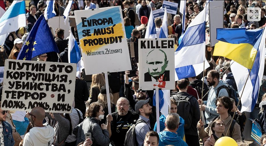 Demonstrace Rusů v Praze