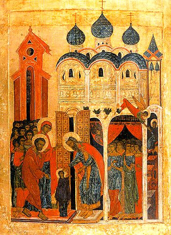 Ikona Uvedení přesv. Bohorodice do Chrámu (Jaroslav 16. stol.)